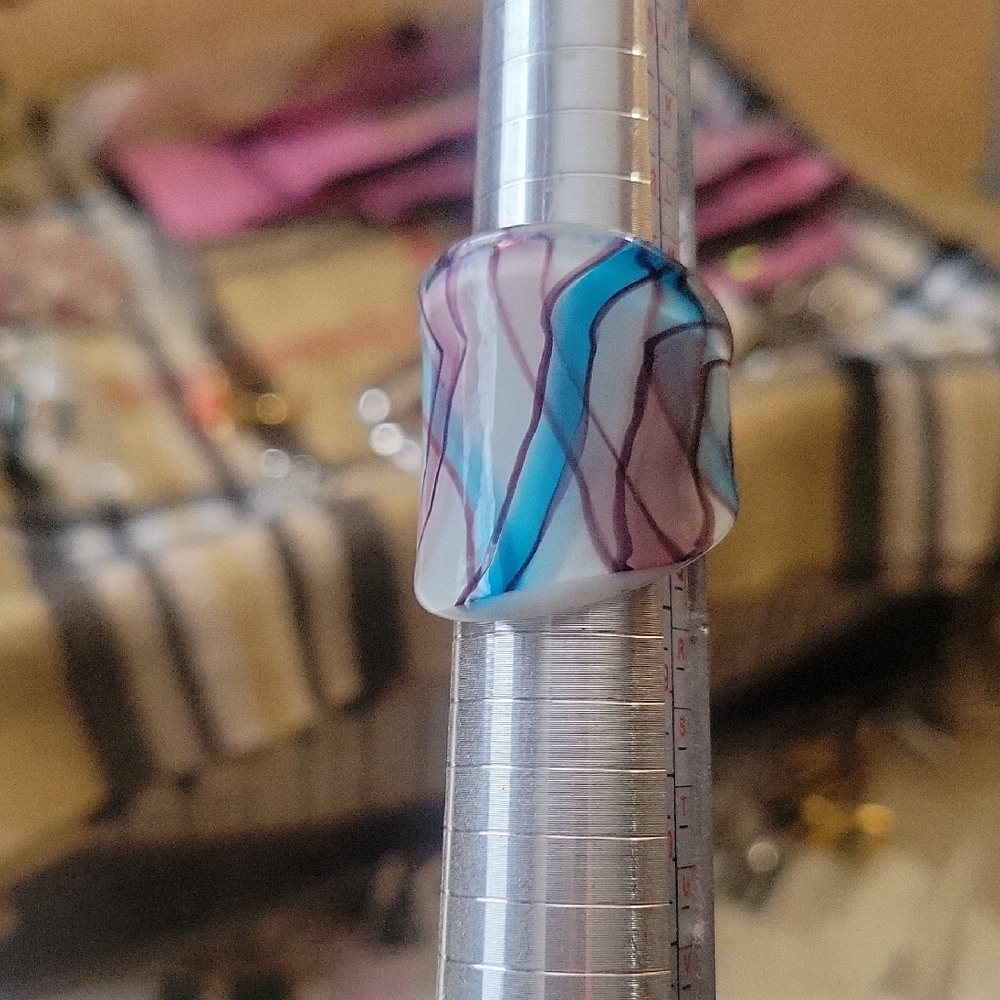 Vintage Multicolor Swirl Glass Ring